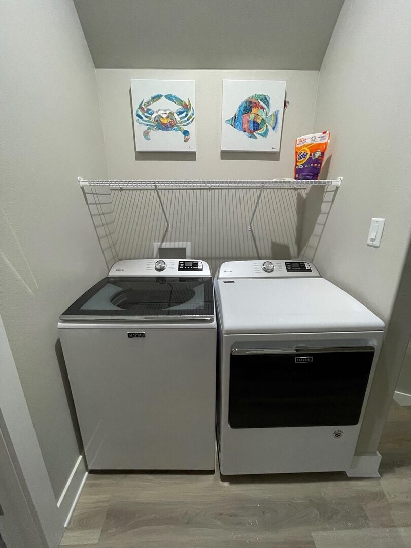 Washer & dryer set-up on each floor