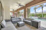 Watch your favorite shows from the outdoor TV as you lay on the couch seating up to 10 guests!