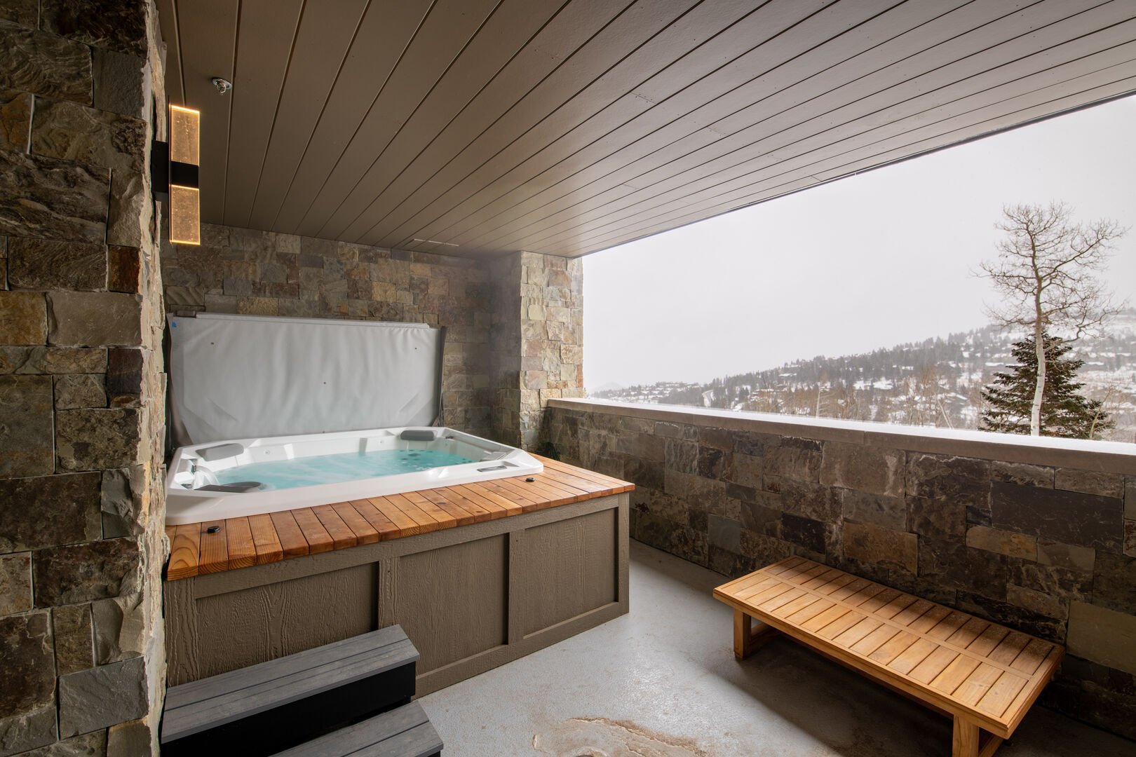 Private hot tub on the large balcony.