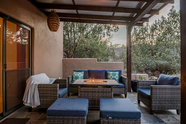 Outdoor Patio by the Living Area with Firepit