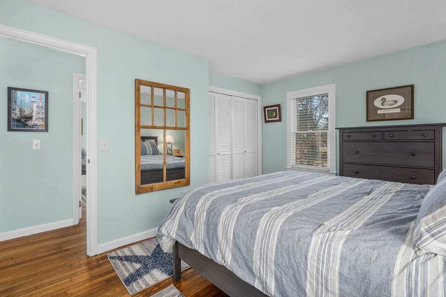 Bedroom #2 provides guests with both dresser storage and hanging closet space - 14 Quail Nest Run Harwich Cape Cod-Hawksnest Hideaway-NEVR
