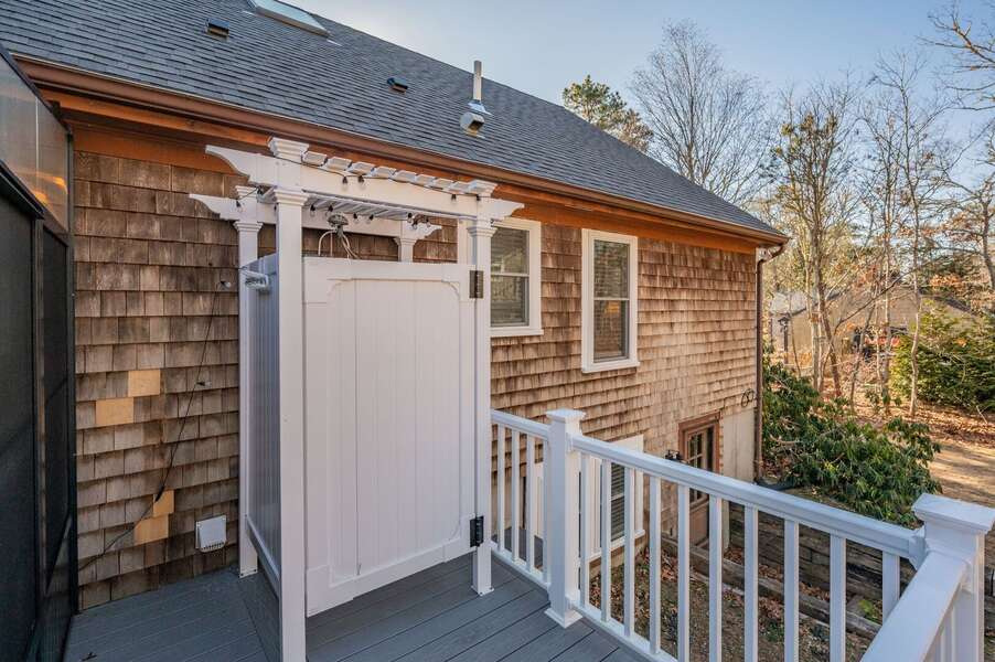 Enjoy showering off your day's adventures in the open air and under the sunlight or perhaps a starry Cape Cod night - 14 Quail Nest Run Harwich Cape Cod-Hawksnest Hideaway-NEVR