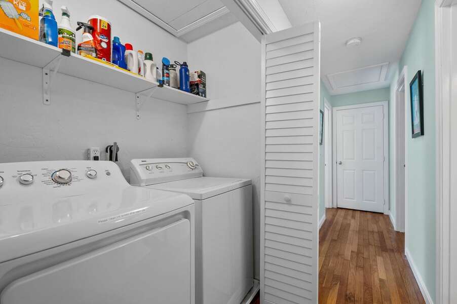 Easily accessible laundry located in the hallway - 14 Quail Nest Run Harwich Cape Cod-Hawksnest Hideaway-NEVR