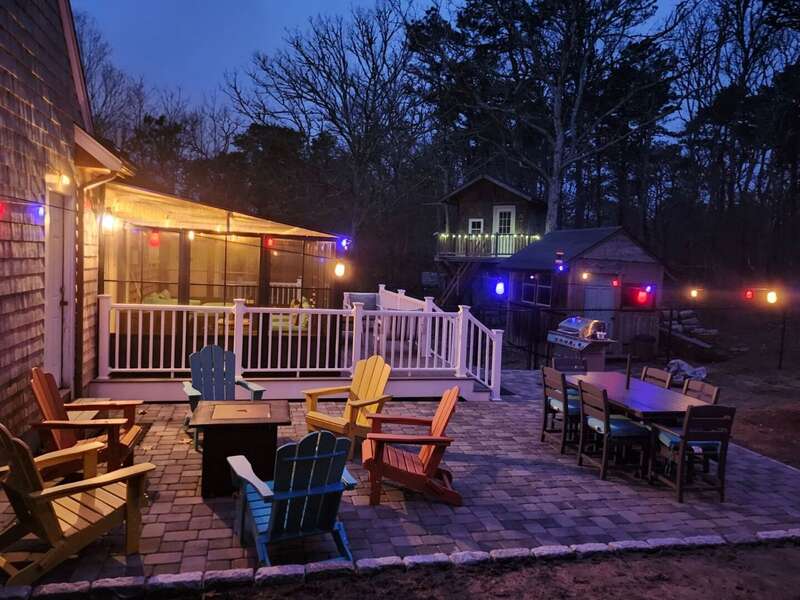 Ambiance exudes from the multiple outdoor entertainment areas of this home - 14 Quail Nest Run Harwich Cape Cod-Hawksnest Hideaway-NEVR