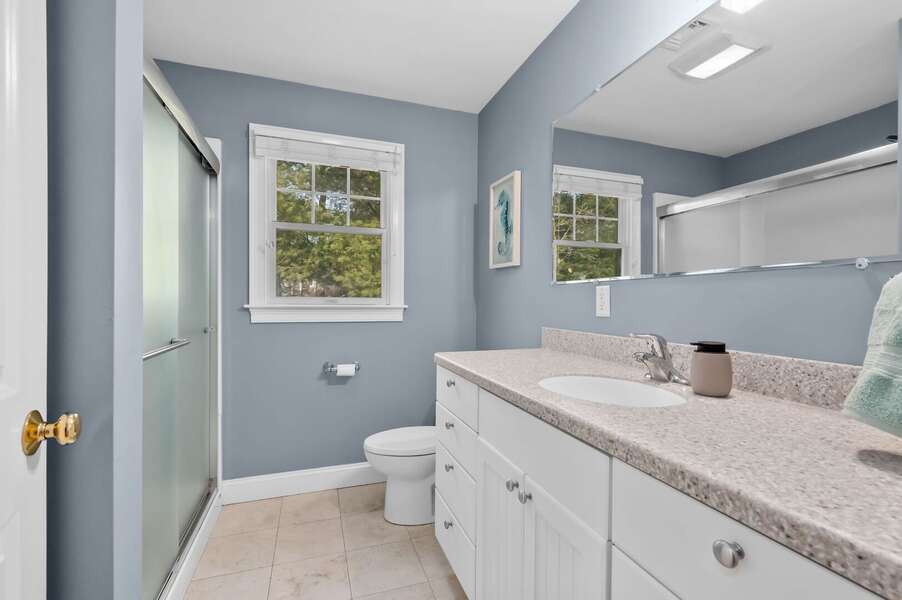Bathroom #2 provides endless counterspace and a large shower - 9 Alonzo Road Harwich Port Cape Cod - Don't Think Twice - NEVR