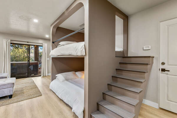 Bedroom 4 (Lower Level)- Custom Built in Two Queen over Queen Bunk Beds