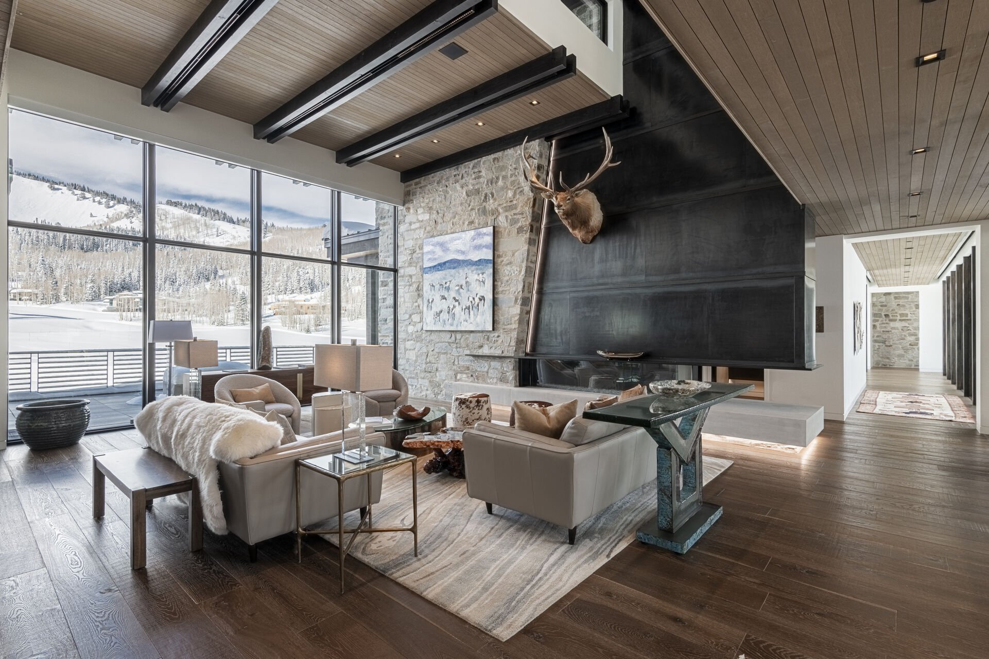 Main level living room with gorgeous views