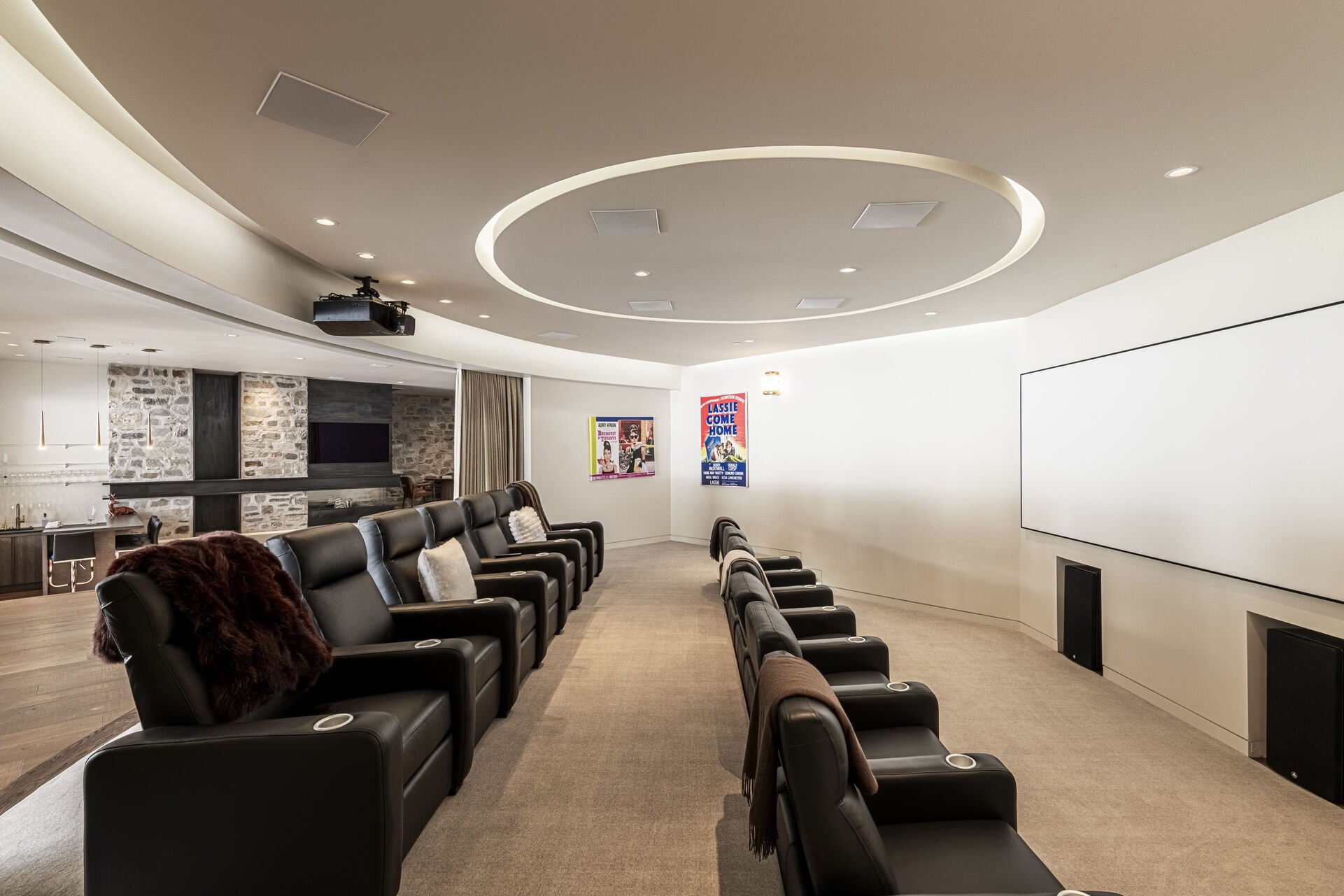Lower level Theater room with seating for 14