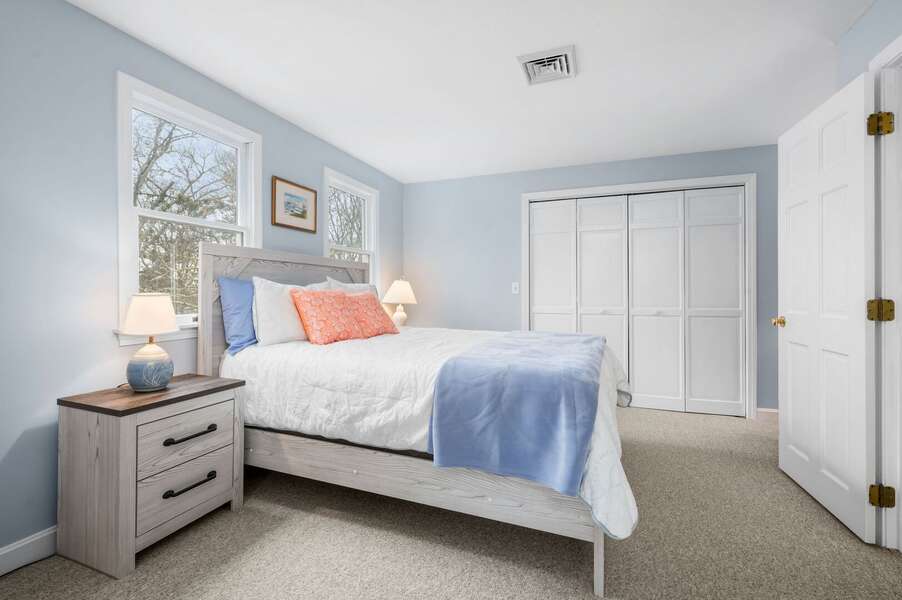 Bedroom #2 on the upper level with Queen sized bed - 853 Route 28 Harwich Port Cape Cod - Sandy Spot