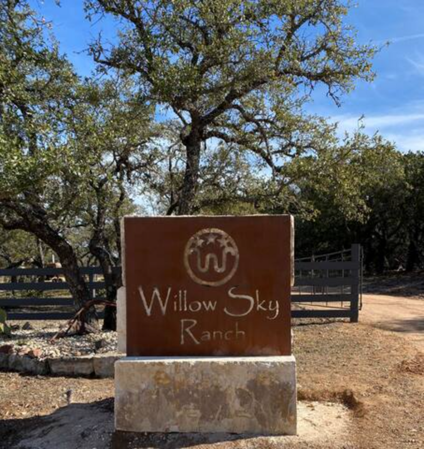 Main entrance to Willow Sky Ranch - gated for your privacy during stays