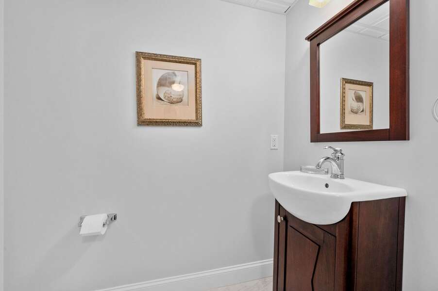 Bathroom #5 is located in the lower level of this home, conveniently near the family room - 92 Hoyt Road Harwich Port Cape Cod - Apricari - NEVR