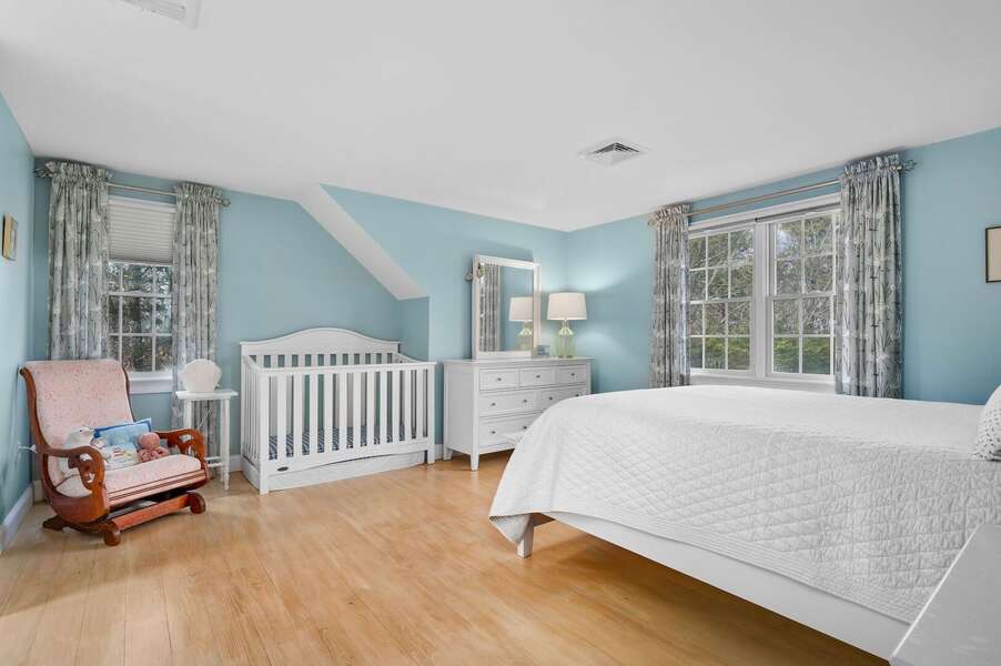 Additional amenity in Bedroom #2 of a full sized crib and glider chair will make bedtime (or naps!) easier - 92 Hoyt Road Harwich Port Cape Cod - Apricari - NEVR