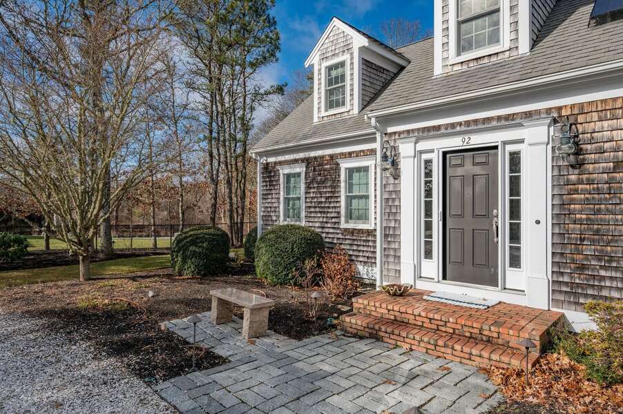 Formal entry to the home (new photos to come in the Spring when plantings are in bloom!) - 92 Hoyt Road Harwich Port Cape Cod - Apricari - NEVR