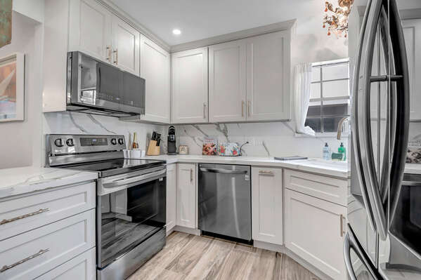 Fully Remodeled Kitchen with Stainless Steel Appliances
