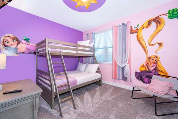 Twin/Double Bunk Bedroom 5, Upstairs
Rapunzel Theme