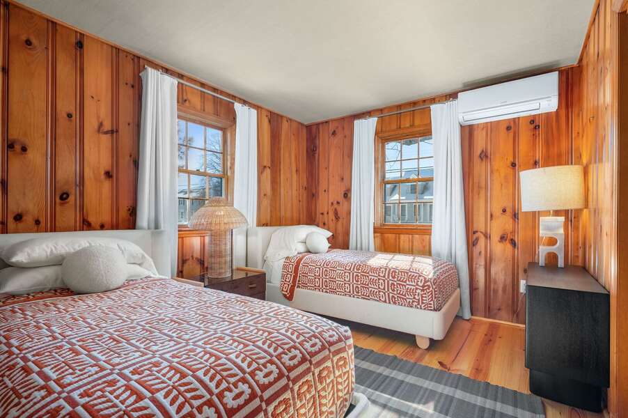 Bedroom #2 features two Twin sized beds and its own AC - 4 Manning Road Dennis Port Cape Cod - Blue Sky