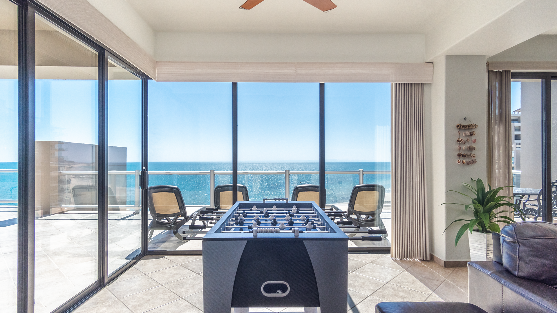 the foosball table with views