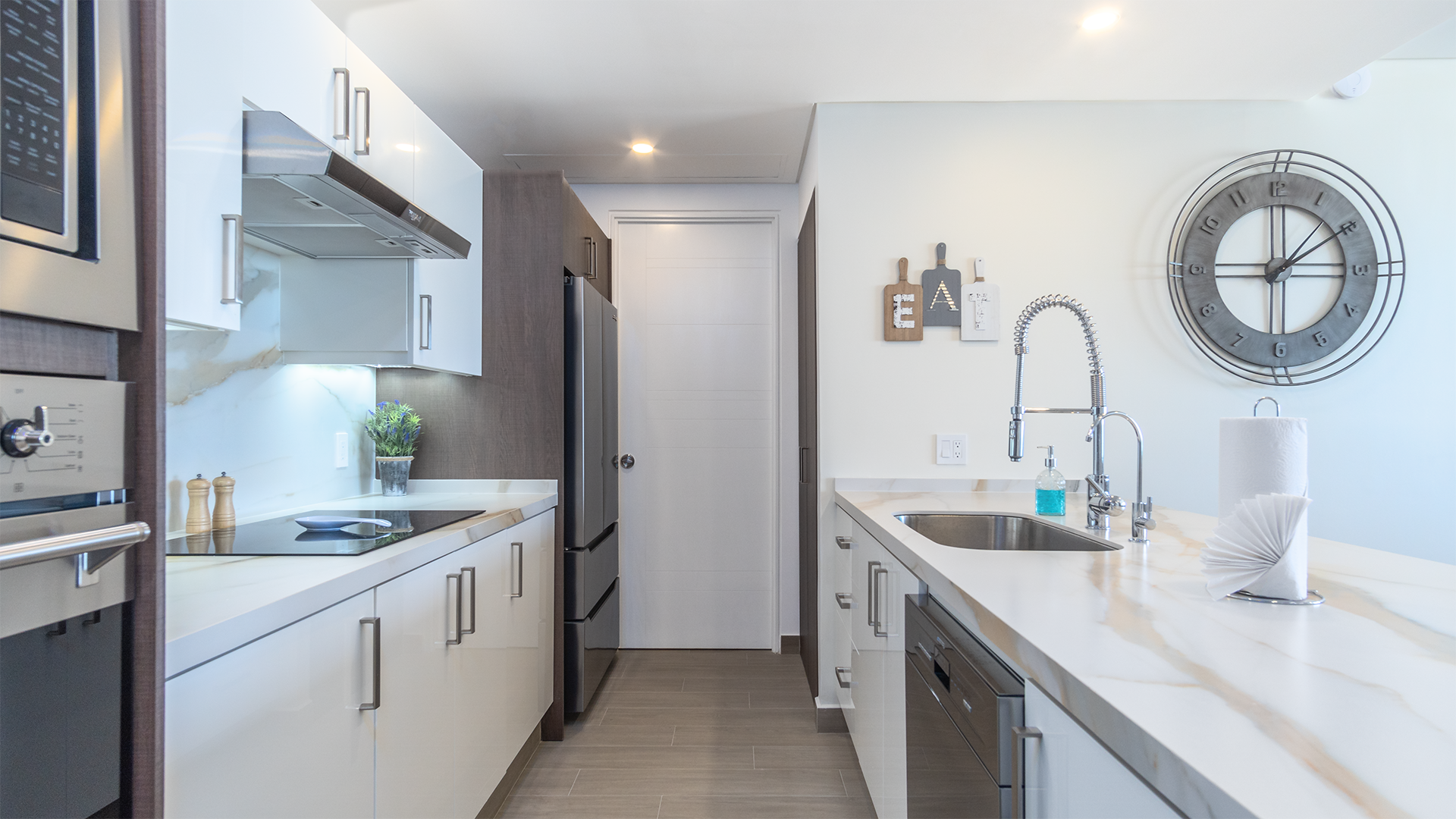 the kitchen