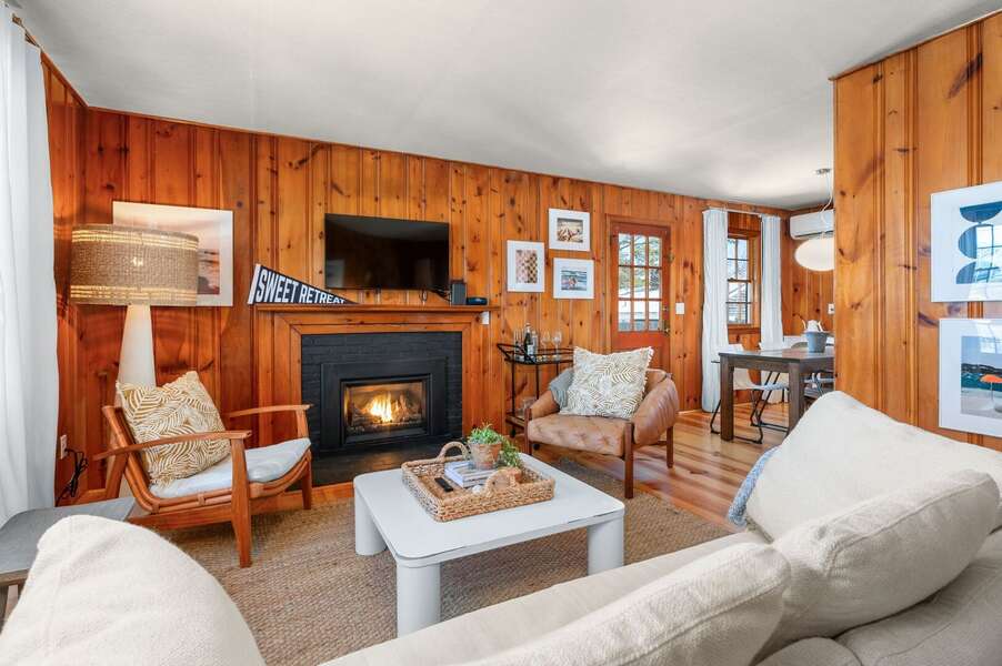 Welcoming wood paneling induces waves of nostalgia in an otherwise modern space - 6 Manning Road Dennis Port Cape Cod - Sweet Retreat