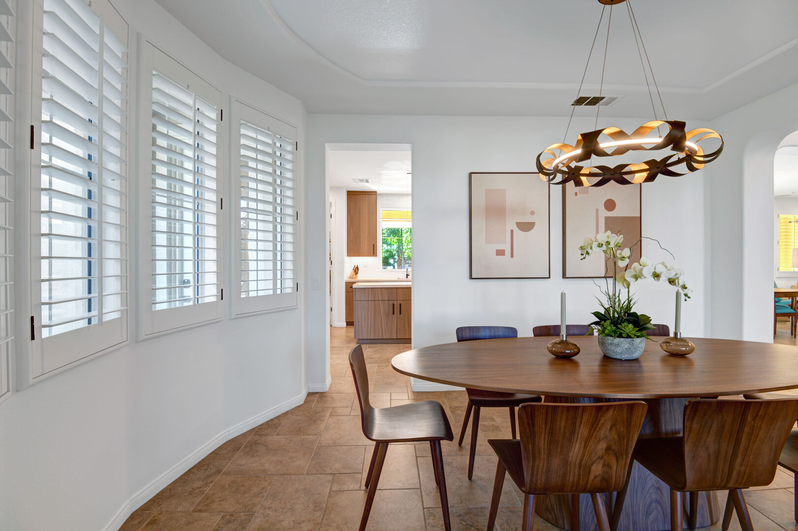 Bask in the glow of natural lighting in the dining area.