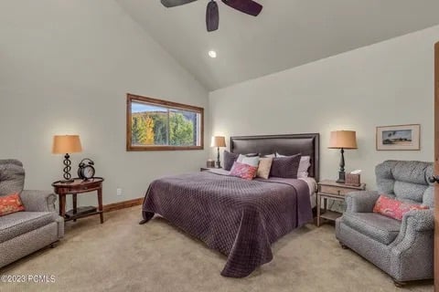 3rd level Master bedroom with a king bed