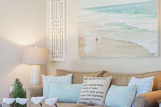 Beachy Decor and Cozy Couch!