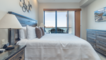 Feel the comfort of this luxurious bed in the master bedroom.