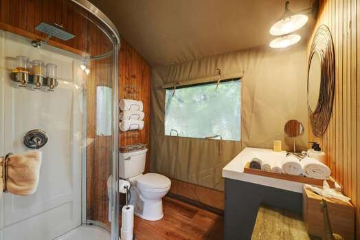 Full Bathroom with Vanity, Shower and Tub