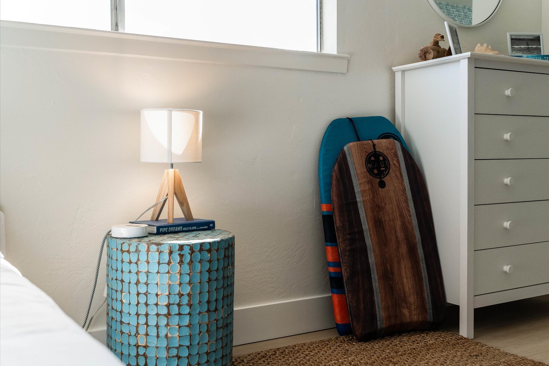 Nightstand and Boogie boards
