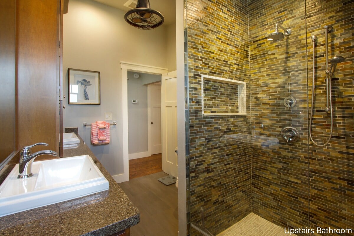 Upstairs Bathroom with an Incredible Shower Experience!