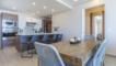 Long dining table will seat two