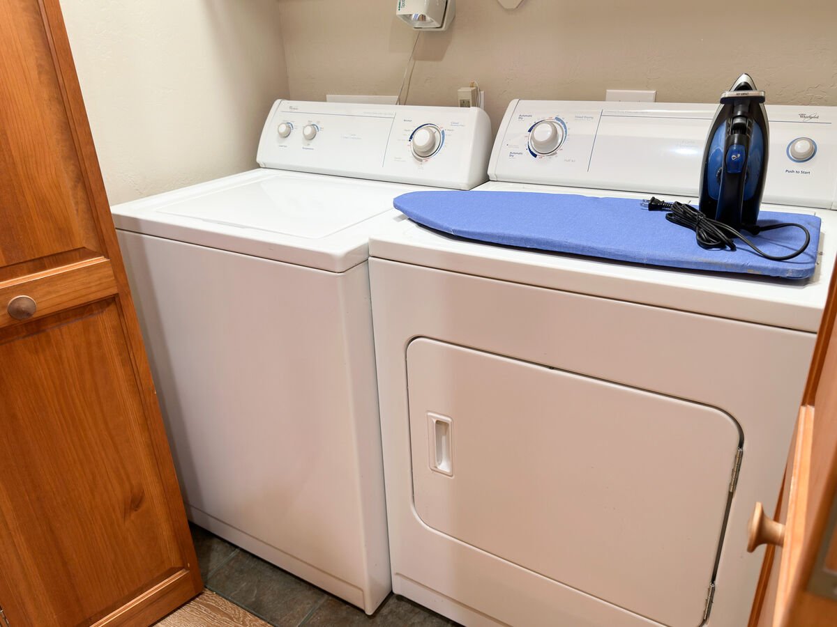 Full-size washer and dryer available for extended stays