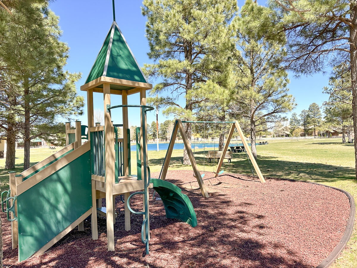 Community playground within short walking distance from the cabin