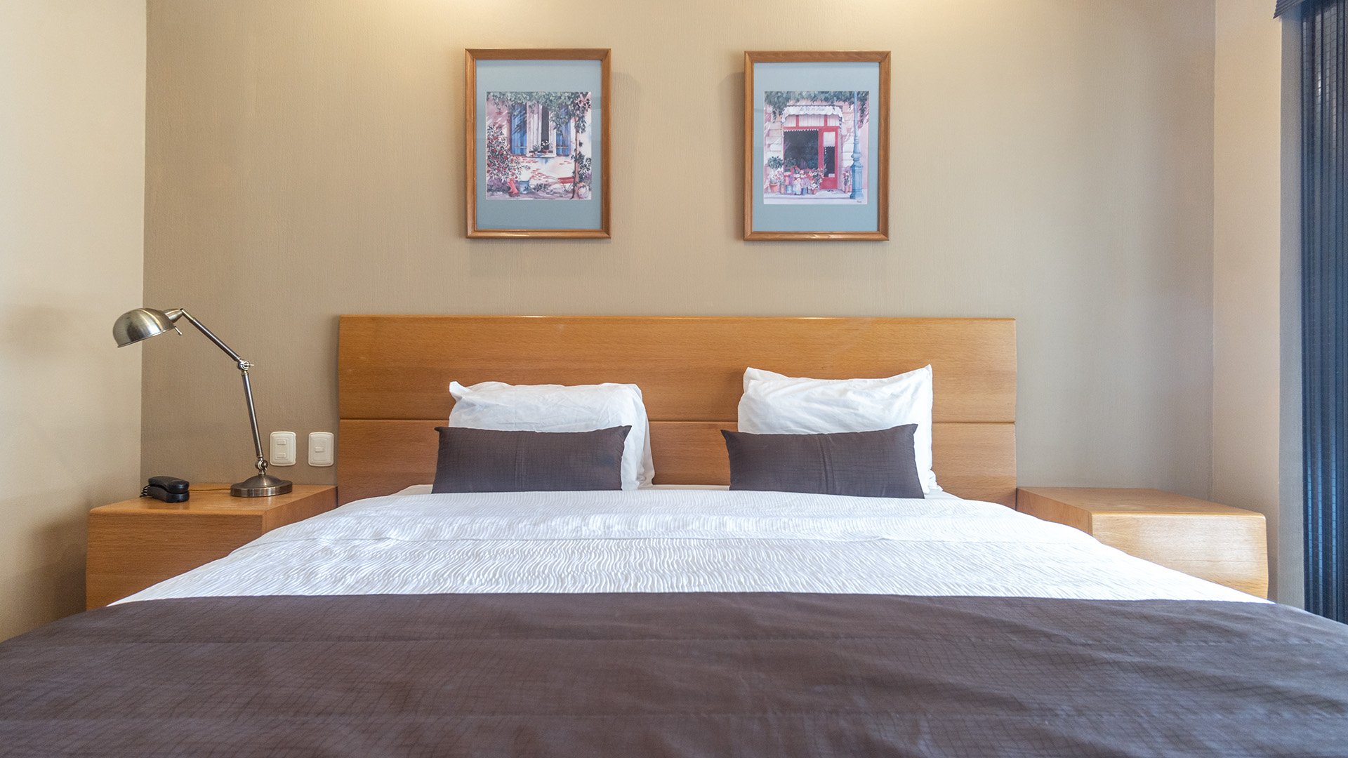 King bed in the main bedroom.