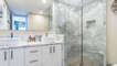 The shower and vanity.
