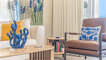 Close up of the stylish furnishing in the living room.