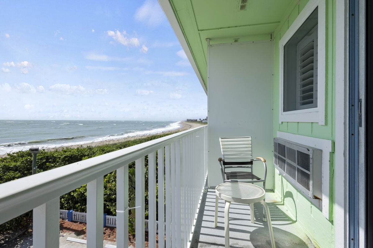The private balcony faces the Atlantic Ocean.