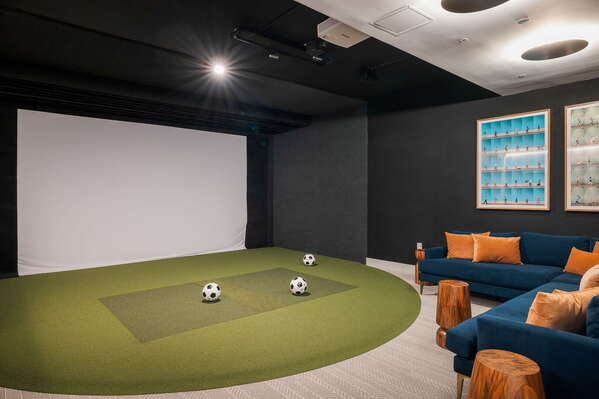 Golf simulator offering a variety of games
