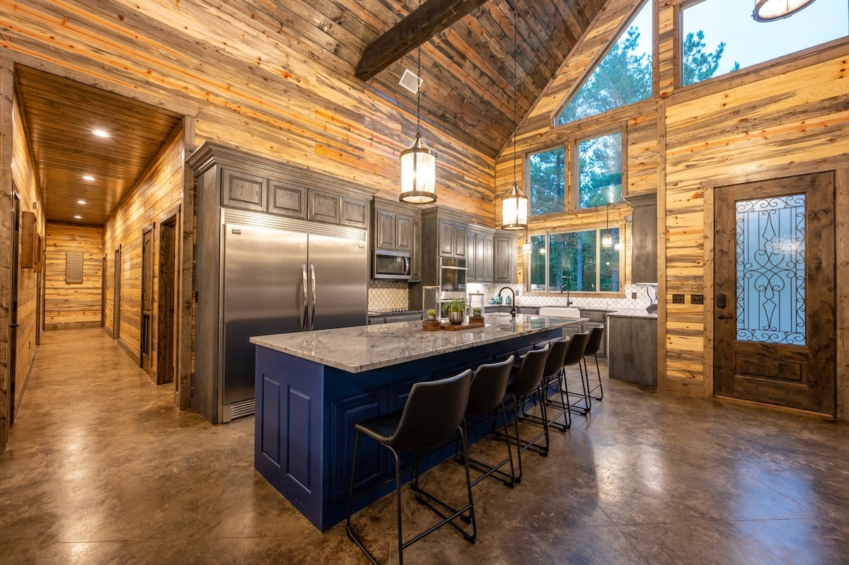 Large kitchen with ample countertop space