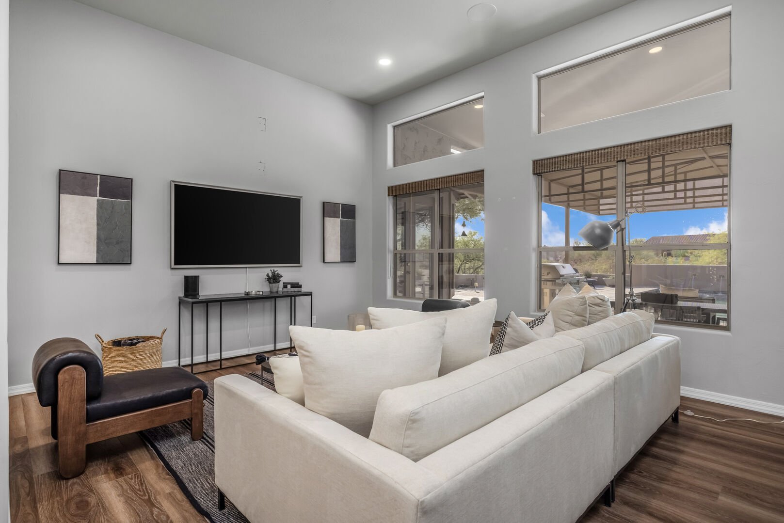 Main Living Room- comfortable furnishing including and a 55” Smart TV