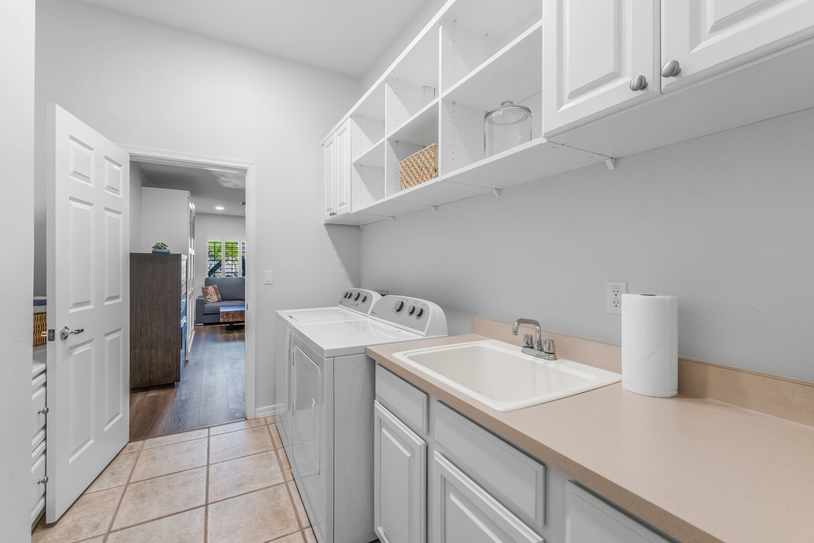 Laundry room with washer and dryer
