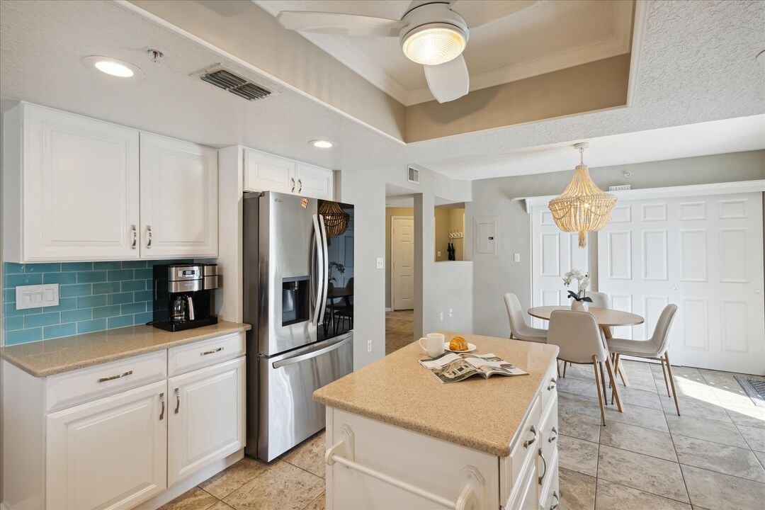 Kitchen is fully equipped to meet your needs and make you feel at home.