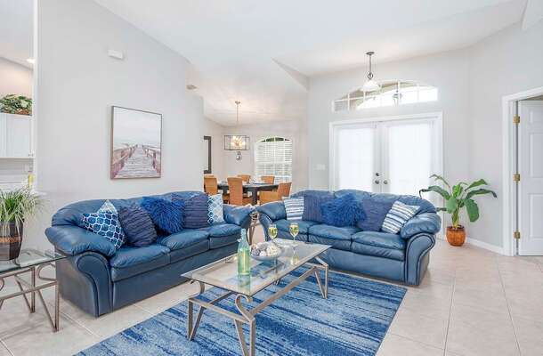 Living Room with Leather Couches