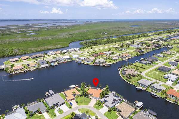 Canal Intersection of Palm Point with Waterways Out to the Gulf Of Mexico