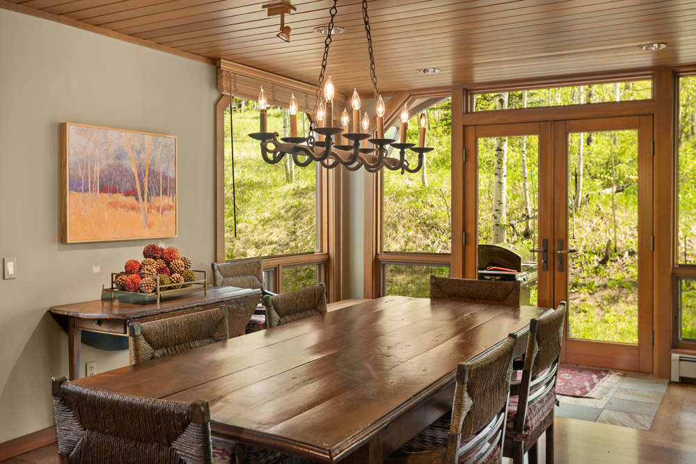 Enjoy dining with a view of the snow as it falls in the backyard.