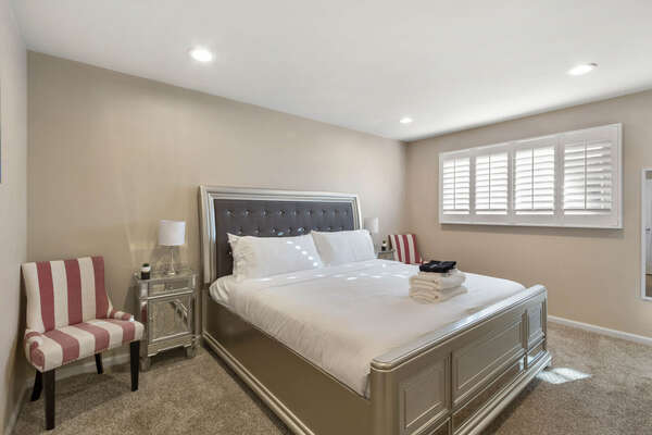 Primary Bedroom 2 (Lower Level) with King size bed
