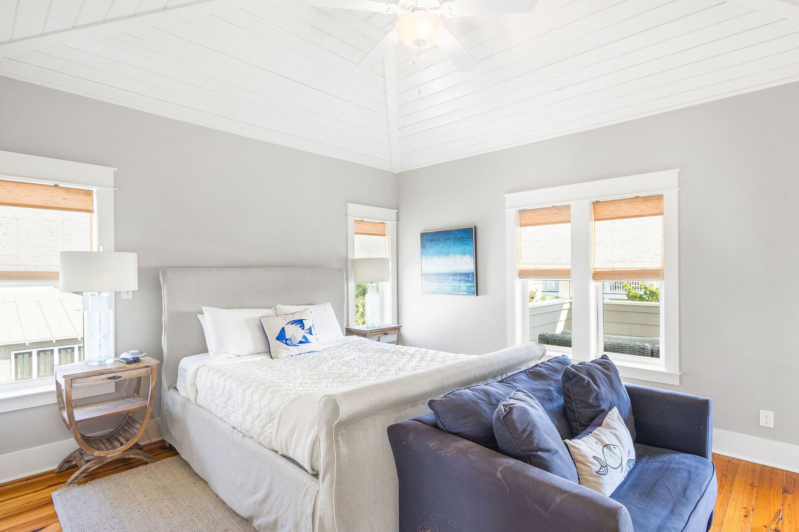 Bedroom #5 features a queen bed and twin sleeper sofa.