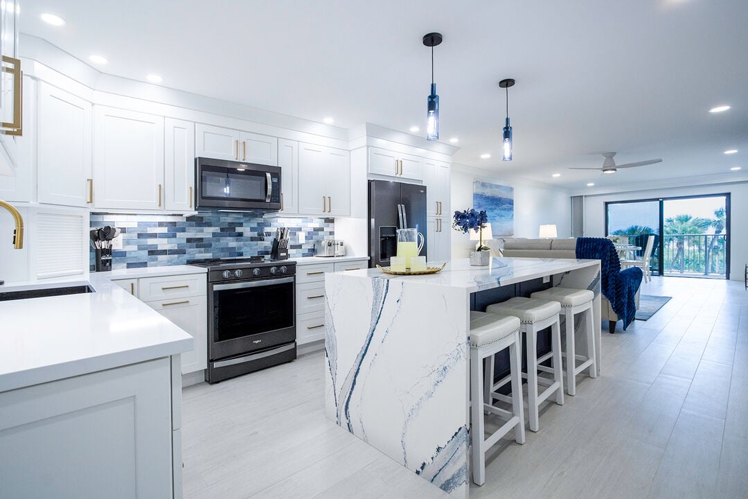 A fully equipped kitchen with modern appliances, stylish finishes, and everything you need to cook delicious meals.