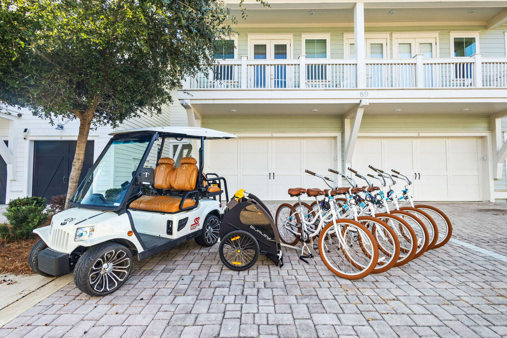 Home features a 4 seater golf cart and 6 adult bikes to explore all of scenic 30A.