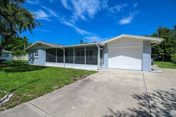 Exterior With Screened-In Front Patio